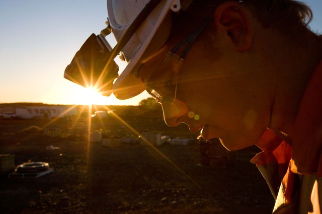 Geologist at work