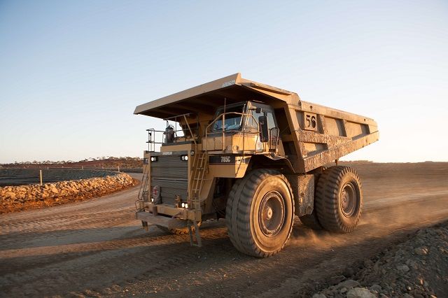 Mining truck on dirt road