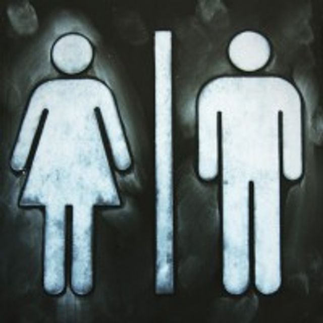 Female and male bathroom sign