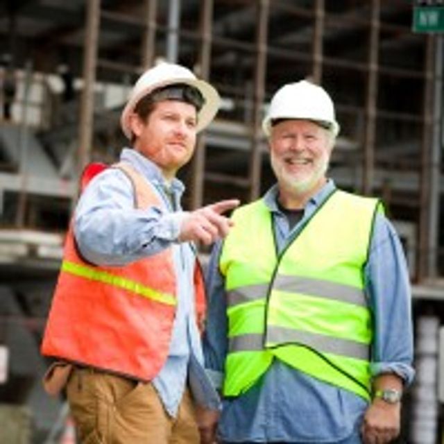 Men in hi vis and hard hats