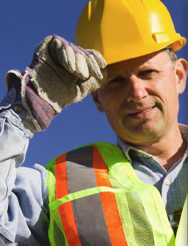 Miner in hard hat and PPE