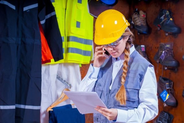 Picture of a woman wearing PPE