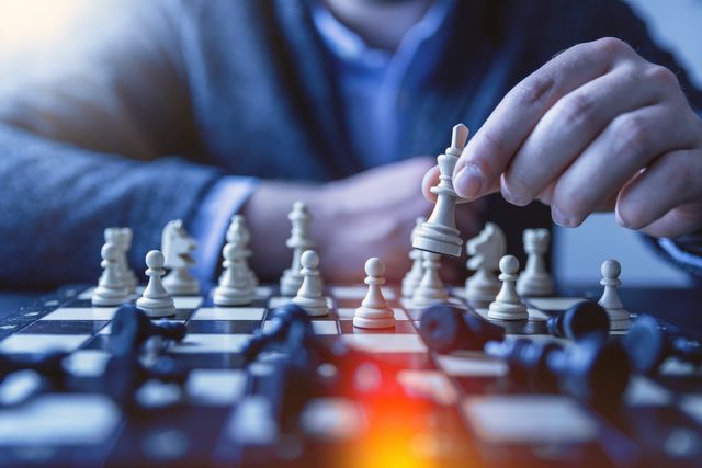 A chess game, symbolizing career progression in the Australian mining industry.