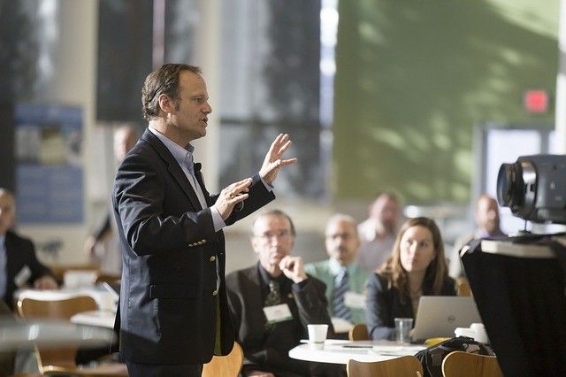 Speaker in a mining conference