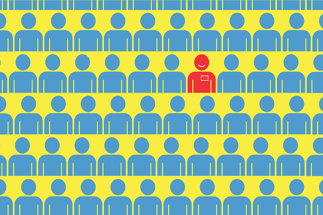 Alt text A graphic symbolising a perfect candidate surrounded by good candidates with potential who