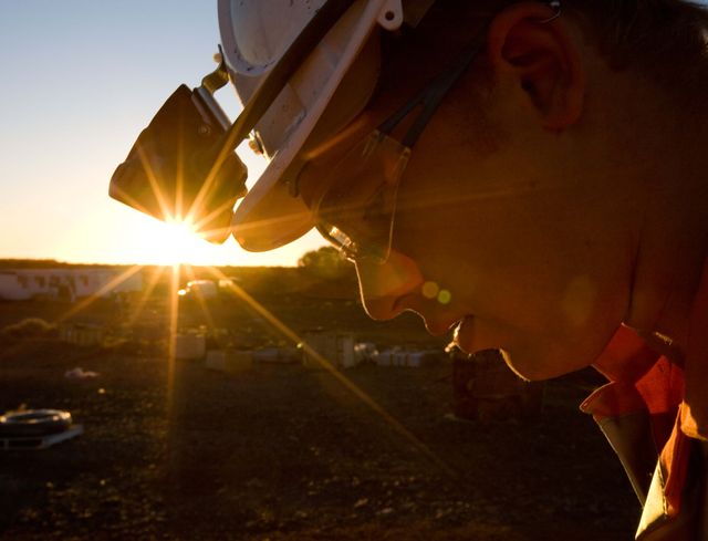 Geologist at work