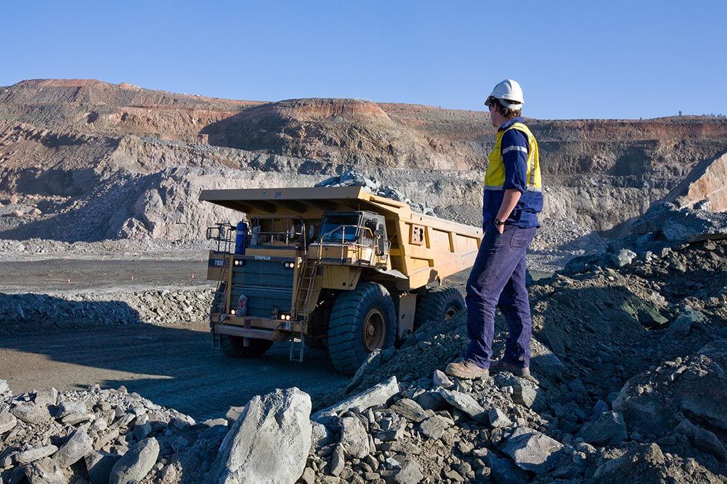 Image of an open pit supervisor on duty