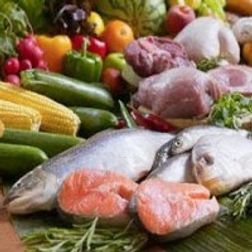 Fresh fish and vegetables