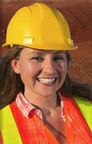 Female miner in PPE