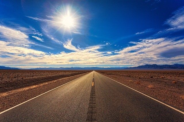 A road in the desert.