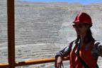 A female mining industry employee at a large open-cut mine in Australia. 