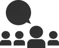 Characters and speech bubble