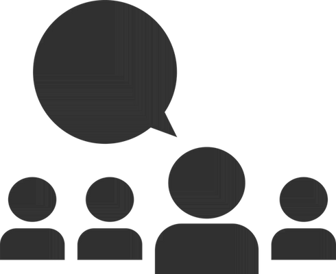 Characters and speech bubble