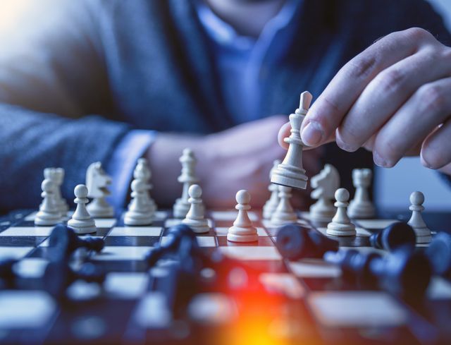 A chess game, symbolizing career progression in the Australian mining industry.