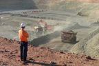 Miner overlooking the open pit